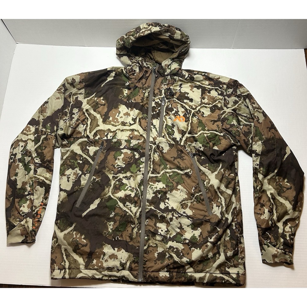 First Lite Uncompahgre Puffy Jacket Men XXL Fusion Camo Insulated Hooded Hunting